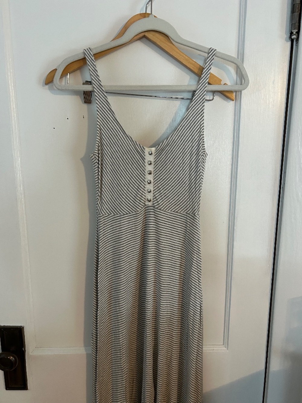 Striped maxi dress, jersey knit, size XS